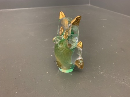 Vintage Murano Glass & 24k Gold Owl with Label