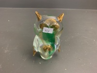 Vintage Murano Glass & 24k Gold Owl with Label - 3