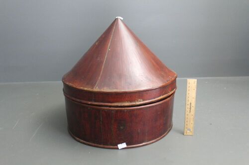 Antique Chinese Timber Coolie Hat Box