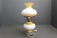 Large Mid Century Brass and Glass Kero Style Electric Table Lamp - 4