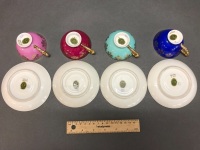4 x JKW Decor Carlsbad Porcelain Cups and Saucers - 4