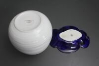 Contemporary Sophie Conran Portmerion Ribbed Vase + Vintage Maling Scalloped Dish (As Is) - 4