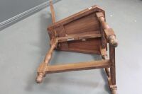 c1960's Vintage Teak Weavers Chair with Brass Inlaid Back and Stretcher - Made in Melbourne - 4