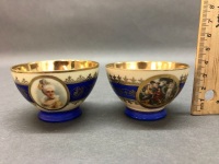 2 Vintage Carlsbad Porcelain Cups and Saucers - 4