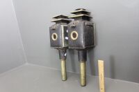 Pair of Antique Buggy Lanterns with Original Bevelled Glass - 5