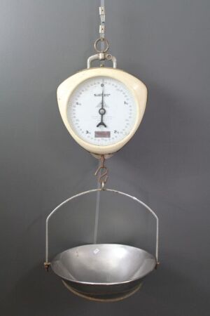 Large Vintage Avery Hanging Grocers Scale with Original Pan