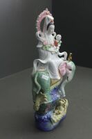 Contemporary Large Ceramic Statue of Guan Yin, Child, Elephant and Sea Dragon - 3