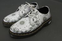 Pair of Black White Bandana Pattern Doc Marten Shoes - Hardly Worn - Size 6 - 2