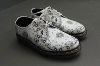 Pair of Black White Bandana Pattern Doc Marten Shoes - Hardly Worn - Size 6 - 3