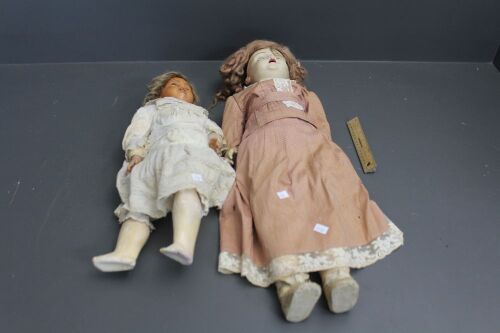 Pair of Antique Dolls - 1 with Moving Eyes