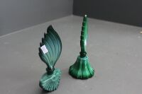 2 x Czech Art Deco Malachite Perfume Bottles - 3