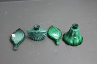 2 x Czech Art Deco Malachite Perfume Bottles - 4