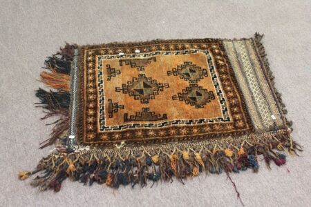 Large Vintage Hand Knotted Afghani Saddle Bag