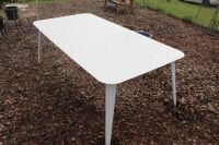 Large White Retro Style Cast Alloy Outdoor Table - 2