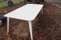 Large White Retro Style Cast Alloy Outdoor Table - 3