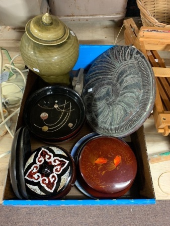 Asstd Lot of Mainly Asian Ceramics and Lacquerware