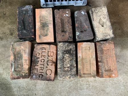 Asstd Lot of 10 Vintage and Antique Bricks inc. Convicts