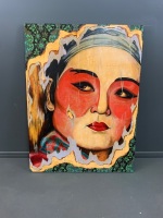 Large Original John Knopp Mixed Media Canvas of a Geisha