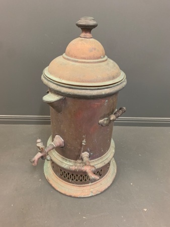 Huge Antique Copper Water Boiler with Salt Glazed Ceramic Liner