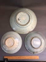 2 Late Qing Glazed Stoneware Bowls c1900 + Larger Glazed Stoneware Bowl c1800 - Repaired - 2