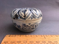 Lot of 3 x Annamese Blue Glazed Cosmetic Pots c1500's-1600's - 9