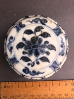 Lot of 3 x Annamese Blue Glazed Cosmetic Pots c1500's-1600's - 11