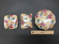 Royal Winton Vintage Chintz ‘Marguerite’ - Small Tazza and 2 Trinket/Pin Dishes - 3