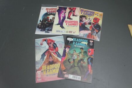 Lot of 5 x Deadpool v Gambit Marvel Comics No.1 - No.5