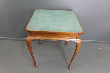 Antique Maple Card Table on Slender Queen Anne Legs