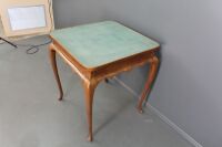 Antique Maple Card Table on Slender Queen Anne Legs - 2