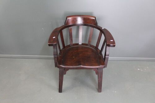 Antique Oak Captains / Desk Chair from Stewards Room at Doomben Race Course
