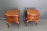 Pair of 2 Drawer Bedside Tables on Q.Anne Legs