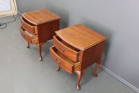 Pair of 2 Drawer Bedside Tables on Q.Anne Legs - 2