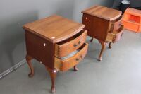 Pair of 2 Drawer Bedside Tables on Q.Anne Legs - 3