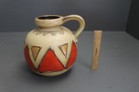 Mid Century W.German 1 Handled Round Pottery Jug