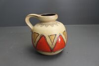 Mid Century W.German 1 Handled Round Pottery Jug - 4