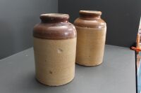 Pair of Large Antique Salt Glazed Stoneware Jars - 3