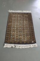 Small Hand Knotted Persian Rug in Brown Tones - As Is