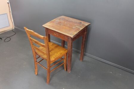 Vintage Single School Desk + Chair
