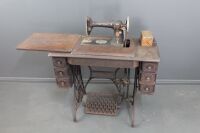 Antique Singer Sewing Machine with Cast iron Treadle - 2