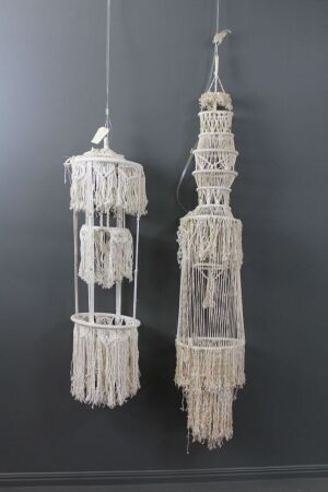 Pair of Vintage Boho Macrame Plant Hangers