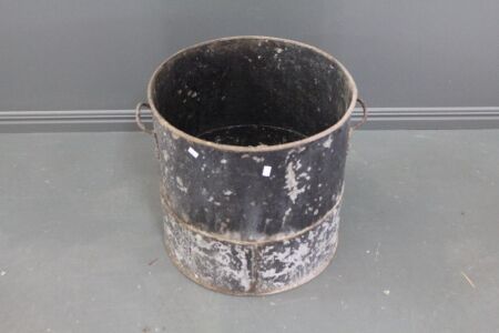 Large 2 Handled Vintage Galvanised Can