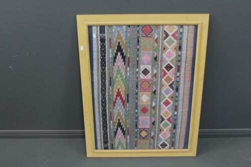 Large Framed Laotian Woven Silk Textile Piece