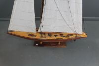 Large Hand Crafted Timber Yacht on Stand - 4