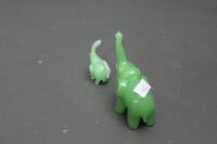 2 x Green Elephants - Trunks Up - 2