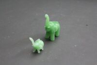 2 x Green Elephants - Trunks Up - 3