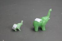 2 x Green Elephants - Trunks Up - 4