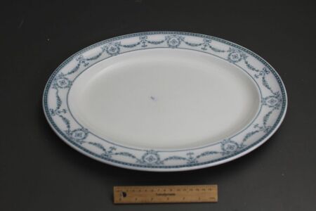 Large Vintage Blue and White Pattern Meat Platter