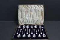 Boxed Set of 12 Antique Silver Tea Spoons (10+2) - 3