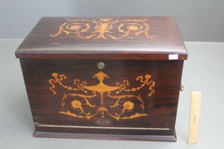 Late 19th Century Vintage English Rosewood Inlaid Fitted Traveling Desk
